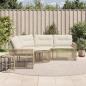 Preview: ARDEBO.de - Gartensofa in L-Form mit Kissen und Fußbank Beige Poly Rattan