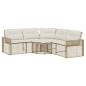 Preview: Gartensofa in L-Form mit Kissen und Fußbank Beige Poly Rattan