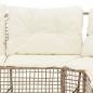 Preview: Gartensofa in L-Form mit Kissen und Fußbank Beige Poly Rattan