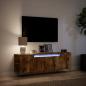 Preview: TV-Wandschrank mit LED-Beleuchtung Räuchereiche 135x31x39,5 cm