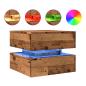 Preview: Couchtisch mit LED-Leuchten Altholz-Optik 50x50x40 cm