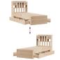 Preview: Bücherregalbett ohne Matratze 75x190 cm Massivholz Kiefer