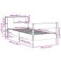 Preview: Massivholzbett mit Regal ohne Matratze Wachsbraun 100x200 cm