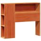 Preview: Massivholzbett mit Regal ohne Matratze Wachsbraun 100x200 cm