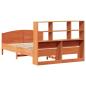 Preview: Massivholzbett mit Regal ohne Matratze Wachsbraun 120x200 cm