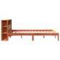Preview: Massivholzbett mit Regal ohne Matratze Wachsbraun 135x190 cm