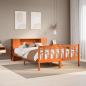 Preview: ARDEBO.de - Massivholzbett mit Regal ohne Matratze Wachsbraun 140x190 cm