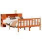 Preview: Massivholzbett mit Regal ohne Matratze Wachsbraun 140x190 cm