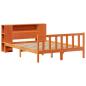 Preview: Massivholzbett mit Regal ohne Matratze Wachsbraun 140x190 cm
