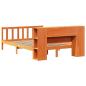Preview: Massivholzbett mit Regal ohne Matratze Wachsbraun 140x190 cm
