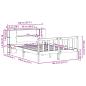 Preview: Massivholzbett mit Regal ohne Matratze Wachsbraun 140x190 cm