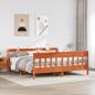 Preview: ARDEBO.de - Massivholzbett ohne Matratze Wachsbraun 200x200 Kiefernholz