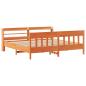 Preview: Massivholzbett ohne Matratze Wachsbraun 200x200 Kiefernholz