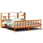 Preview: Massivholzbett mit Regal ohne Matratze Wachsbraun 180x200 cm