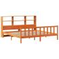 Preview: Massivholzbett mit Regal ohne Matratze Wachsbraun 180x200 cm