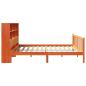 Preview: Massivholzbett mit Regal ohne Matratze Wachsbraun 180x200 cm