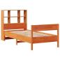 Preview: Massivholzbett mit Regal ohne Matratze Wachsbraun 75x190 cm