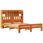 Preview: Massivholzbett mit Regal ohne Matratze Wachsbraun 150x200 cm