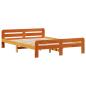 Preview: Massivholzbett mit Regal ohne Matratze Wachsbraun 150x200 cm