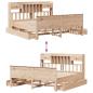 Preview: Massivholzbett mit Regal ohne Matratze 180x200 cm Kiefernholz