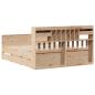 Preview: Massivholzbett mit Regal ohne Matratze 180x200 cm Kiefernholz