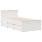 Preview: Massivholzbett mit Regal ohne Matratze Weiß 90x200 cm Kiefer