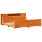 Preview: Massivholzbett ohne Matratze Wachsbraun 200x200 Kiefernholz