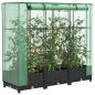 Preview: ARDEBO.de - Hochbeet mit Gewächshaus-Aufsatz Rattan-Optik 120x40x123 cm