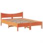 Preview: Massivholzbett ohne Matratze Wachsbraun 150x200 cm Kiefernholz