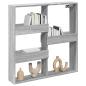Preview: Wandschrank Grau Sonoma 80x15x80 cm Holzwerkstoff