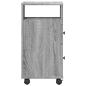 Preview: Badschrank Schmal mit Rollen Grau Sonoma Holzwerkstoff