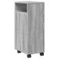 Preview: Badschrank Schmal mit Rollen Grau Sonoma Holzwerkstoff