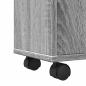 Preview: Badschrank Schmal mit Rollen Grau Sonoma Holzwerkstoff