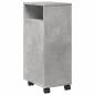 Preview: Badschrank Schmal mit Rollen Betongrau Holzwerkstoff