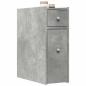 Preview: ARDEBO.de - Badschrank Schmal mit Rollen Betongrau Holzwerkstoff