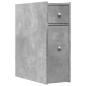 Preview: Badschrank Schmal mit Rollen Betongrau Holzwerkstoff