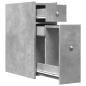Preview: Badschrank Schmal mit Rollen Betongrau Holzwerkstoff