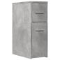 Preview: Badschrank Schmal mit Rollen Betongrau Holzwerkstoff