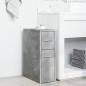 Preview: Badschrank Schmal mit Rollen Betongrau Holzwerkstoff