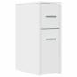 Preview: Badschrank Schmal mit Rollen Weiß Holzwerkstoff