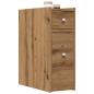 Preview: ARDEBO.de - Badschrank Schmal mit Rollen Artisan-Eiche Holzwerkstoff