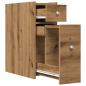 Preview: Badschrank Schmal mit Rollen Artisan-Eiche Holzwerkstoff
