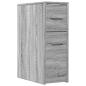 Preview: Badschrank Schmal mit Rollen Grau Sonoma Holzwerkstoff