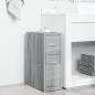 Preview: Badschrank Schmal mit Rollen Grau Sonoma Holzwerkstoff