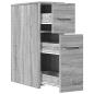 Preview: Badschrank Schmal mit Rollen Grau Sonoma Holzwerkstoff