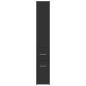 Preview: Badschrank Schmal mit Rollen Schwarz Holzwerkstoff