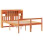 Preview: Massivholzbett mit Regal ohne Matratze Wachsbraun 150x200 cm