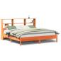 Preview: Massivholzbett mit Regal ohne Matratze Wachsbraun 200x200 cm