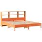 Preview: Massivholzbett mit Regal ohne Matratze Wachsbraun 200x200 cm