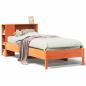Preview: Massivholzbett mit Regal ohne Matratze Wachsbraun 75x190 cm